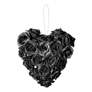 dekoracja BLACK ROSE HEART