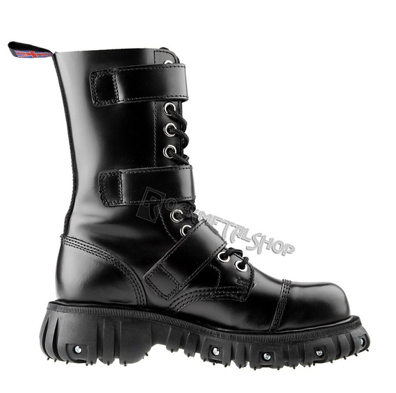 glany NEVERMIND - CZARNE (12 dziurek + 3 klamry) polerowane, USZKODZONE