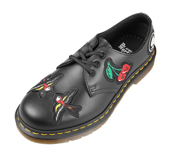 glany DR.MARTENS - DM 1461 PATCH BLACK SMOOTH (DM24435001)