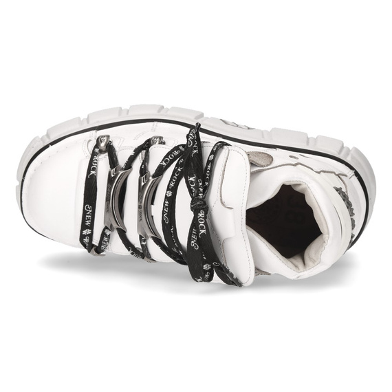buty NEW ROCK NAPA BLANCA, TOWER BLANCO E14 BLANCO LATERAL + E-17 NEGRO [M-106NLACE-C2]