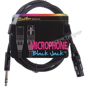 przewód mikrofonowy BOSTON: XLR -  DUŻY JACK STEREO (6.3mm) / 2m