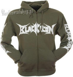 bluza BLACK ICON - CONQUEROR zielona, rozpinana z kapturem (HZICON058OLV)