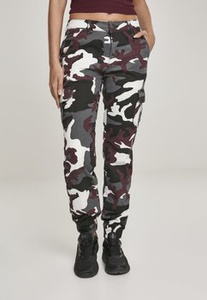 spodnie bojówki damskie HIGH WAIST CAMO winecamo