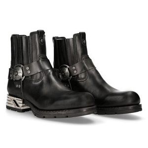 buty NEW ROCK ITALI NEGRO, MOTOROCK NEGRO TACON ACERO [M.MR007-S1]