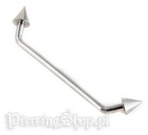 TYTANOWY  SURFACE BAR STOŻKI WYGIĘTY 45 DŁUGIE RAMIONA grubość 1,2mm, stożki 3x3mm