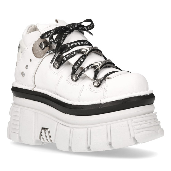 buty NEW ROCK NAPA BLANCA, TOWER BLANCO E14 BLANCO LATERAL + E-17 NEGRO [M-106NLACE-C2]