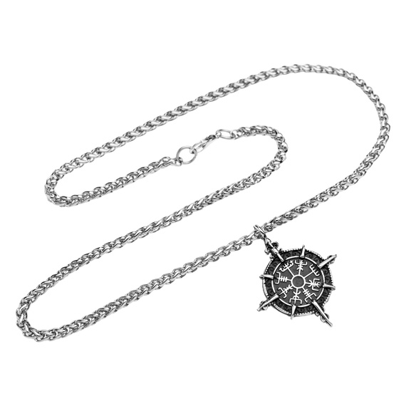 wisior + łańcuch VEGVISIR VIKING COMPAS 