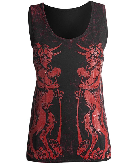 bluzka damska AMENOMEN - 2 BAD na ramiączkach (OMEN072DAR ALLPRINT RED)