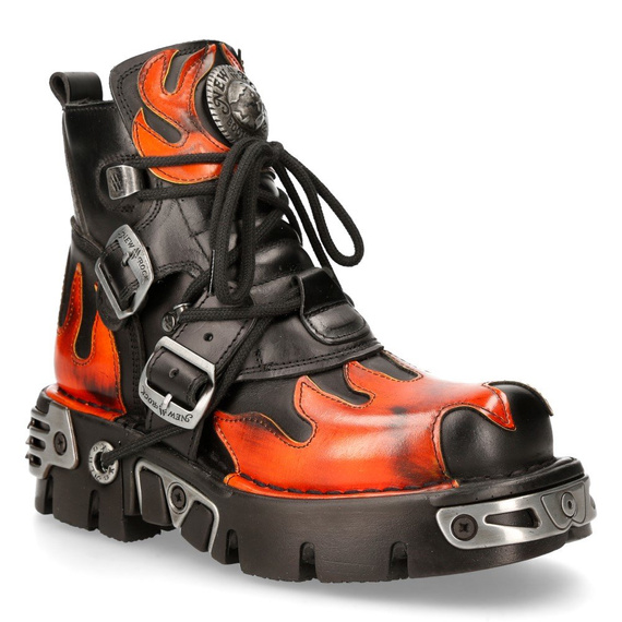 buty NEW ROCK ITALI NEGRO, PULIK FUEGO, REACTOR NEGRO TOBERAS ORIFIC [M.288-S1]