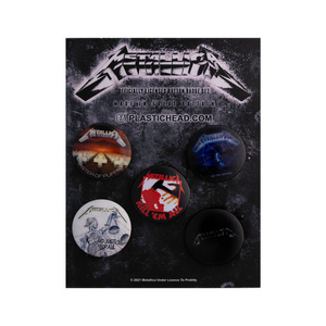 zestaw 5 szt. przypinek METALLICA 1983-1991