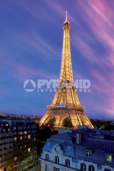 plakat EIFFEL TOWER AT DUSK