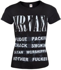 bluzka damska NIRVANA - FUDGE PACKIN, CRACK SMOKIN...