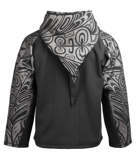 bluza HEXAGON - TRIBAL BLACK & GREY rozpinana, z kapturem (F03/YODA/DW)