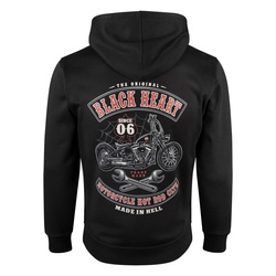 bluza BLACK HEART - BUILT AND EVIL, rozpinana z kapturem