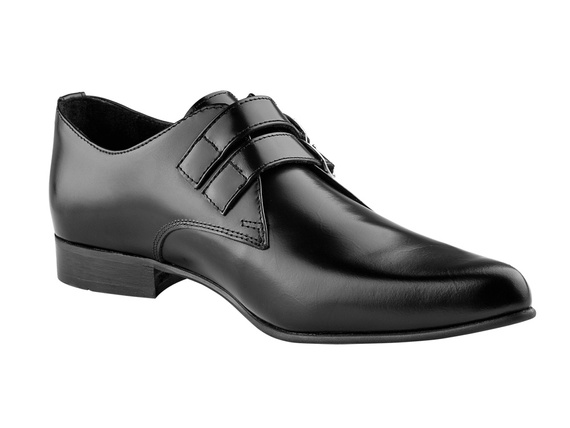 półbuty NEVERMIND - CZARNE (2 klamry) polerowane