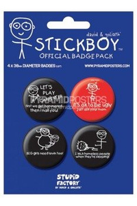 zestaw 4 przypinki DAVID & GOLIATH (STICKBOY)