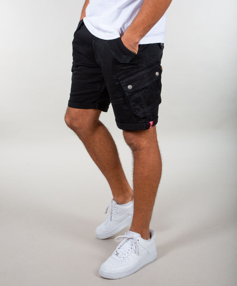 spodnie bojówki krótkie ALPHA INDUSTRIES - COMBAT SHORT BLACK
