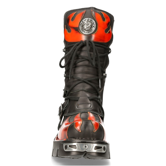 buty NEW ROCK ITALI NEGRO Y PULIK FUEGO, REACTOR NEGRO TOBERAS ORIFICIO pu [M-591-S16]