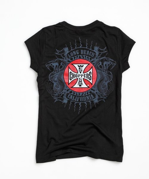 bluzka damska WEST COAST CHOPPERS - GOLD (WCCTS124ZW) czarna