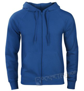 bluza FRUIT OF THE LOOM - ROYAL BLUE bez nadruku, rozpinana z kapturem