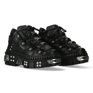 buty NEW ROCK CRUST NEGRO, TOWER CASCO NEGRO ACERO + PICOS NEGRO +TORNILLOS + lateral + puntera + trasera [M-WALL106-S26]