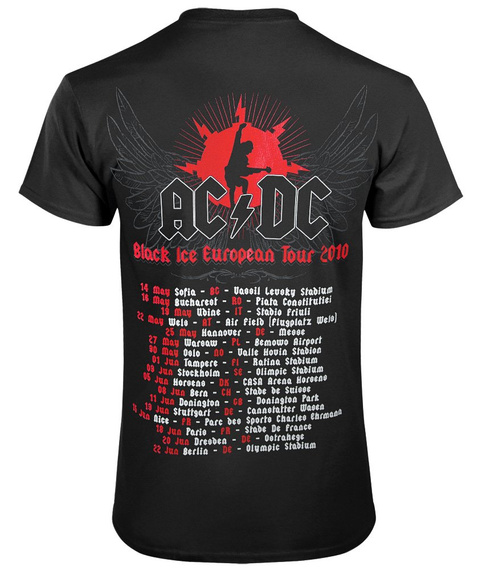 koszulka AC/DC - BLACK ICE EUROPEAN TOUR 2010