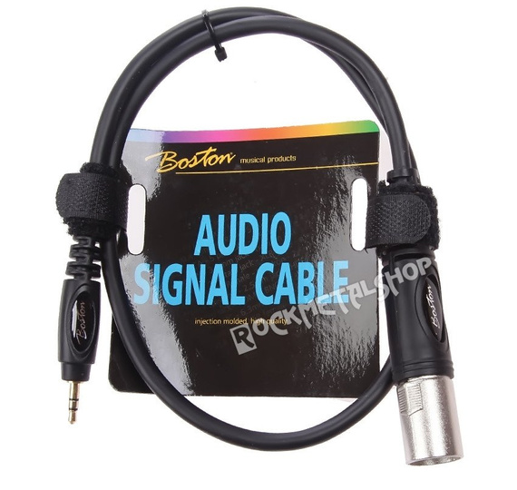przewód mikrofonowy BOSTON: XLR - MAŁY JACK STEREO (3.5mm) / 0,75m