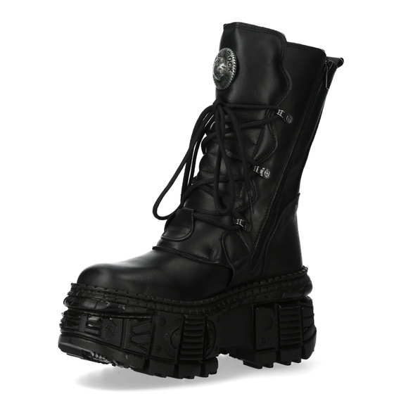 buty NEW ROCK ITALI NEGRO NOMADA NEGRO, TANK CASCO NEGRO sin herrajes [M-WALL373-S5]