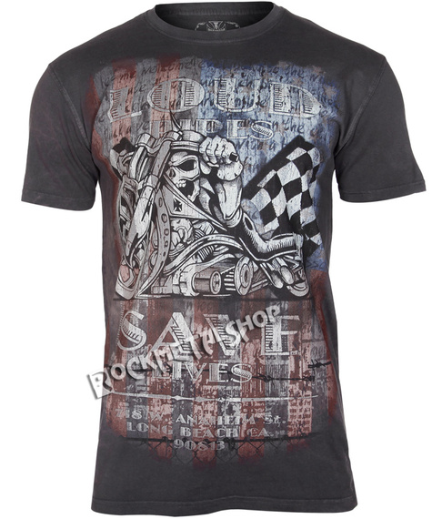 koszulka WEST COAST CHOPPERS - USA LOUD PIPE, barwiona