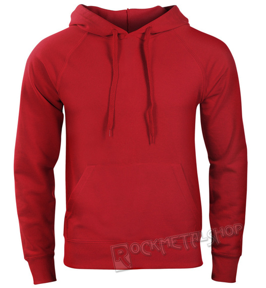 bluza FRUIT OF THE LOOM - RED bez nadruku, kangurka z kapturem