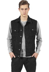 kamizelka DENIM VEST blackdark jeansowa