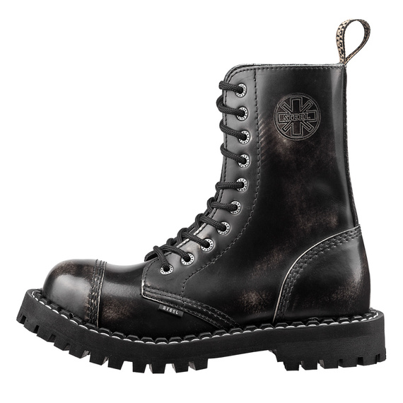 glany STEEL - ECRU / BLACK (10-dziurkowe)