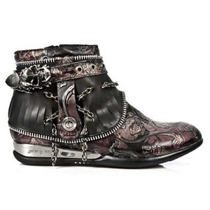 buty damskie NEW ROCK VINTAGE FLOWER ROJO ITALI NEGRO HYBRID NEGRO T AC [M.HY101-C3]
