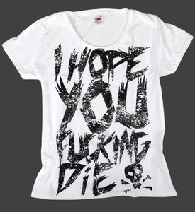 bluzka damska BLACK ICON - I HOPE YOU FUCKING DIE! (DICON237 WHITE)