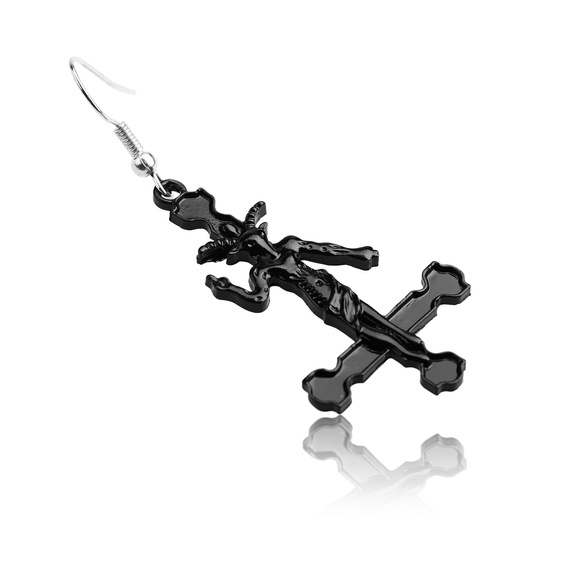 kolczyki BAPHOMET CROSS 