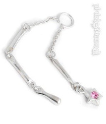 łańcuszek do kolczyka do pępka GWIADKA srebro [SBN4]