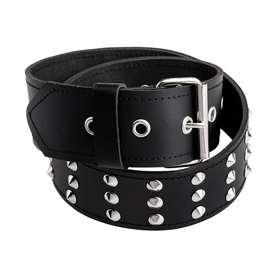 pasek z ćwiekami CONE STUD, skóra naturalna 