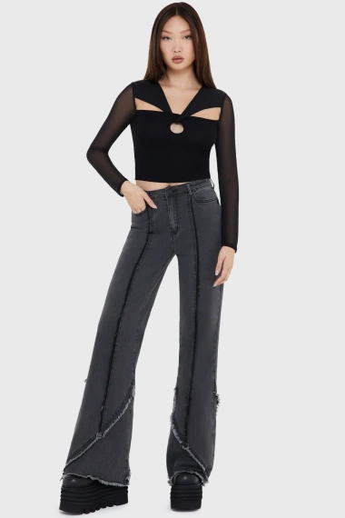 spodnie dzwony KILLSTAR - INFERNUM'S CURSE