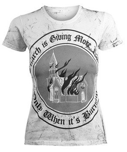 bluzka damska AMENOMEN - CHURCH IS GIVING MORE LIGHT ONLY WHEN IT'S BURNING (OMEN138DA WHITE ALLPRINT BLACK)