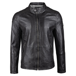 kurtka skórzana MMBAYDO MEN BIKER BLACK