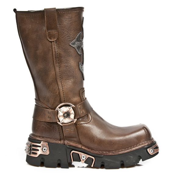 buty NEW ROCK M.1610-C2 NOMADA MARRON BOX PLANE REACTOR NEGRO TOB COBRE