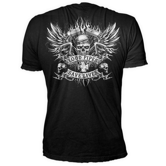koszulka LETHAL THREAT - LOUD PIPES BANDANNA SKULL