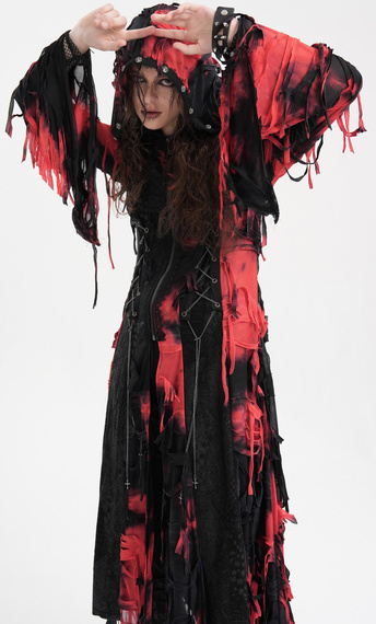 kardigan DEVIL FASHION - BLACK AND RED GOTHIC 