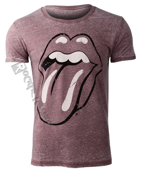 koszulka ROLLING STONES - CLASSIC TONGUE FLOCK MAROON