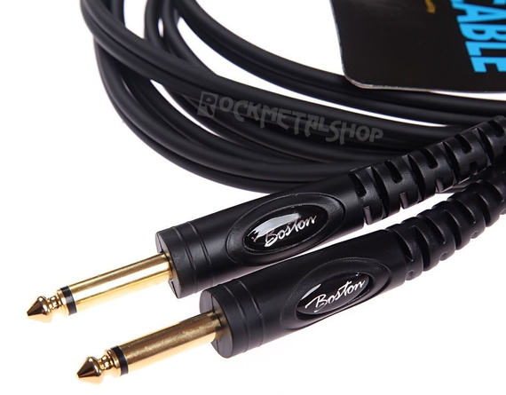 przewód audio BOSTON: 2 x jack duży (6.3mm) - jack mały stereo (3.5mm) / 0,75m