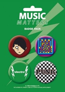 zestaw 4 przypinek MUSIC MATTERS