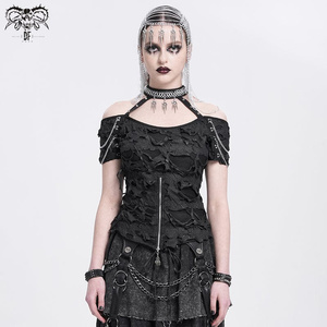 bluzka damska DEVIL FASHION - BLACK GOTHIC PUNK