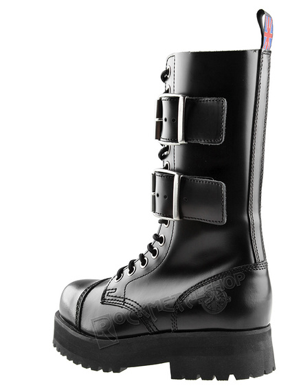 glany NEVERMIND - CZARNE (14 dziurek + 2 klamry) polerowane