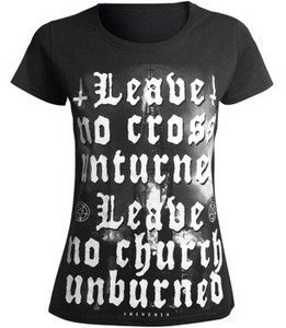 bluzka damska AMENOMEN - LEAVE NO CROSS UNTURNED, LEAVE NO CHURCH UNBURNED (OMEN119DA)