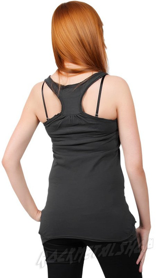 bluzka damska ROLLING STONES - VIETNAM DIAMANTE szara, na ramiączkach